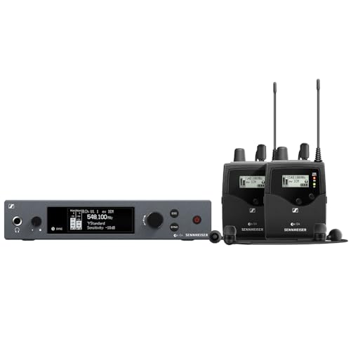 Image of Sennheiser EW IEM G4-Twin Bundle - Wireless in-Ear Monitor System | Stage-Ready Kit Comes with Pig Hog PHM10 8mm Mic Cable, 4-Pack Blucoil AA Batteries and Polishing Cloth