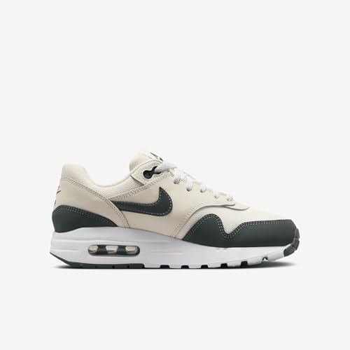 Air Max 1 Big Kids' Shoes (DZ3307-113, Pale Ivory/White/Bicoastal/Vintage Green) Size 33