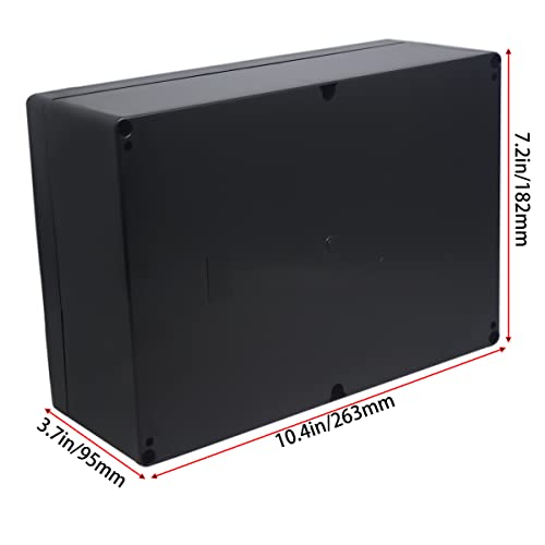 Image of Watertight Junction Box, IP67 Waterproof Project Box Durable ABS Plastic Electronic Enclosure Case for DIY Electrical Project Black 10.35 inch x 7.17 inch x 3.74 inch(263 x 182 x 95 mm)