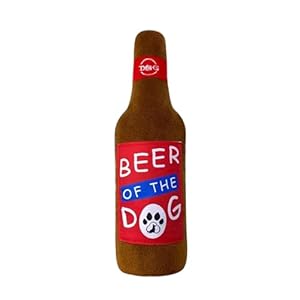 Talking Dog Club | Beer Bottle Plush Dog Toy | Soft Plush Dog Toy | for All Dog | Machine Washable | Reinforced Fabric | Non-Toxic | Durable Pet Toy