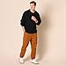 Amazon Essentials Men's Relaxed-Fit Knit Polo Sweater, Black, Large