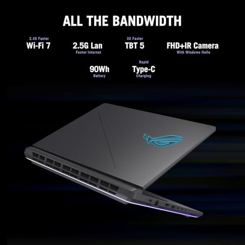 ROG STRIX G16 (2025) PC GAMING, NOTEBOOK GAMING I7-14650HX, NVIDIA GEFORCE RTX 5060 (8GB GDDR7), RAM 32GB DDR5, SSD 1TB, DISPLAY 16" FHD CON THUNDERBOLT 5, BT 5.4, TASTIERA RGB, WIFI 7 - Notebook - Immagine 5