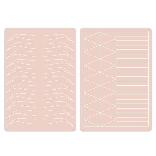 Lencharm 5PCS Double Sides Silicone Practice Skin Permanent Makeup Tattoo Microblading Microshading Practice Fake Skins for Tattooing Brows Ombre Eyebrows Tattoos