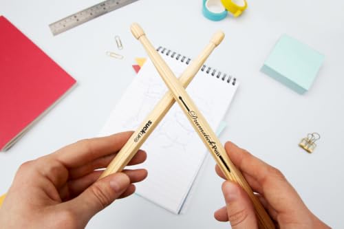 Suck UK Drumstick Pen | Drummer Gifts for Men | Gifts For Drummers | Drum Accessories | Wooden Drumstick Shaped Pen | Music Stationery Supplies | Cool Drum Kit Ballpoint Pens - Set of 2 Black — photo 5