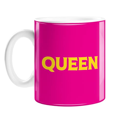 Image of LEMON LOCO Queen Mug | Bright Pink and Yellow, LGBTQ+ Statement Mug for Drag Queen, Mum, Bestie, BFF, Best Friend for Birthday, Hen Do Or Housewarming