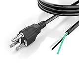 16 Gauge 3 Prong Heavy Duty Replacement 6ft Power Supply Cord Cable 120V Pigtail for Universal AC Appliance, NEMA 5-15 Plug US SJT 16AWG （6ft） (16 Gauge-6ft)