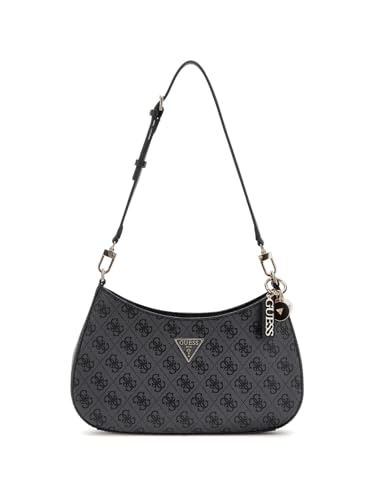 GUESS Noelle II Top Zipper Shoulder Bag Coal Logo