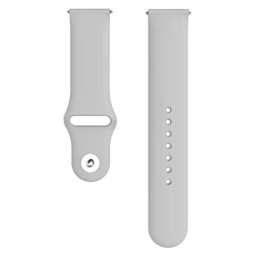Image of AEETZ 22mm Width Soft Silicon Band Strap Compatible with Samsung Galaxy S3 Frontier, Classic /Galaxy Watch 46mm /Huawei Watch GT2(46mm) /Honor Magic Watch 2(46mm) - Silicon Grey