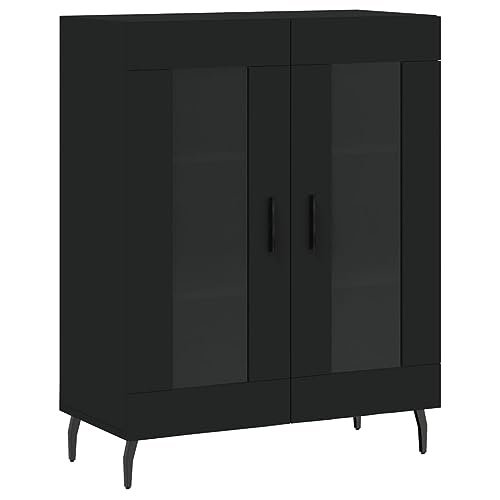 Annlera Armario auxiliar elegante y moderno para salón, dormitorio o pasillo, diseño minimalista, color negro, 69,5 x 34 x 90 cm