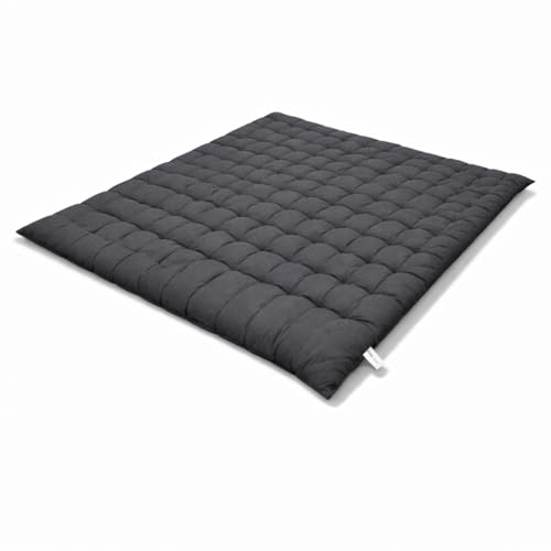 Image of ATOOTFUSION Soft Cotton Quilt | Foldable Light Weight Filled Single Firm Cotton Quilt Mattress| Gadda (Solid Coloured, Sleeping Capacity, 6 x 6 ft or 72 x 72 Inches) Double Bed (Grey)