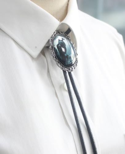 Image of PEARLY JUN Bolo Tie for Women Men Flower Rose Western Cowboy Brown Leather Country Style String Vest Gifts