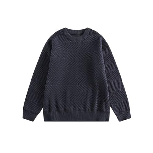 Men's Wear Winter Solid Color Thick Warm Round Neck Sweater Male Couples Casual Sweater