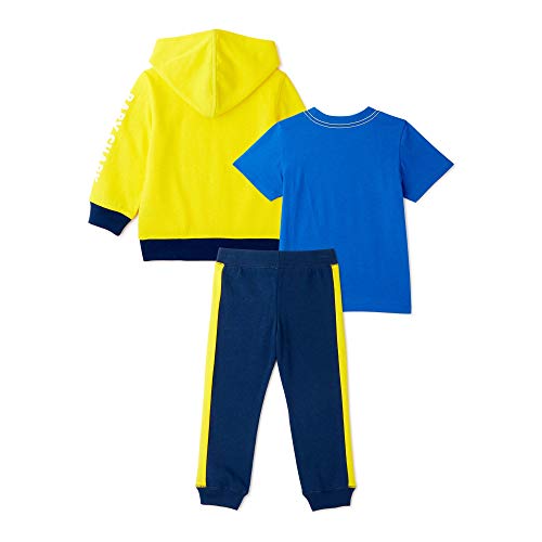 Pinkfong baby boys Shark Graphic Hoodie, T-shirt, Jogger Sweatpant, 3-piece Athleisure Outfit Bundle - Toddler T Shirt Set2