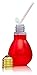 Home Collectives Fillable Light Bulb Containers, 12 Pack – Clear Plastic Candy Jars, Party Favors, Decorative Centerpieces, Arts and Crafts Supplies - Twist Off Cap, Freestanding Bottom, 4” Tall