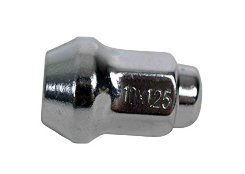 Image of MASSFX 16-Pack Durable Chrome 14mm Hex Lug Nuts, 28mm Length, & 10x1.25 Thread - Heavy Duty Replacement Lug Nuts for Golf Cart Wheels, Fits Most EZGO, Club Car & Yamaha Golf Cart Wheels