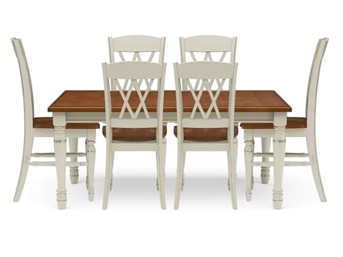 Monarch White/Oak 5Piece Dining Set by Home Styles, 7 Piece
