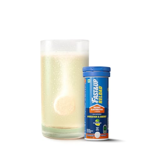 Image of Fast&Up Reload (2.5 Litres) Low Sugar energy drink for Instant Hydration - 10 Effervescent Tablets with 5 Essential Electrolytes + Added Vitamins- Certified Electrolytes Drink - Lime and Lemon flavour