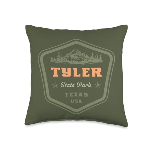 Tyler State Park Texas Retro Vintage Throw Pillow