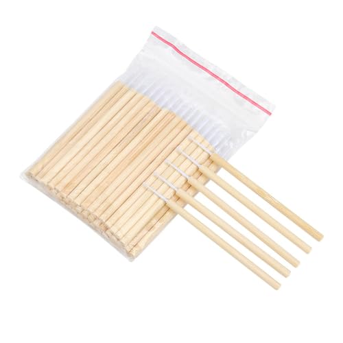 VICASKY 50pcs Bamboo Eyelash Grafting Brush Precision Tip Cleaning Swab Makeup Tool