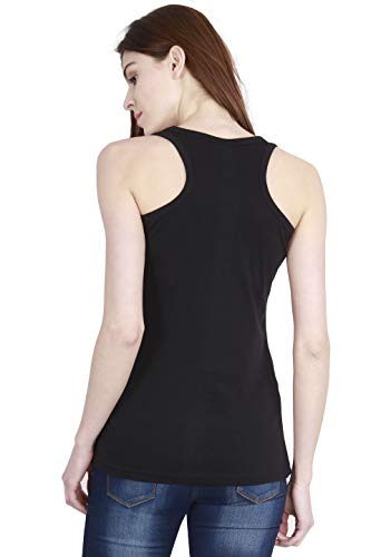 Image of FLEXIMAA Women's Cotton Plain Round Neck Sleeveless T-Shirt