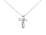 collana miluna perle azzurre  Croce in Oro Bianco e Diamanti \