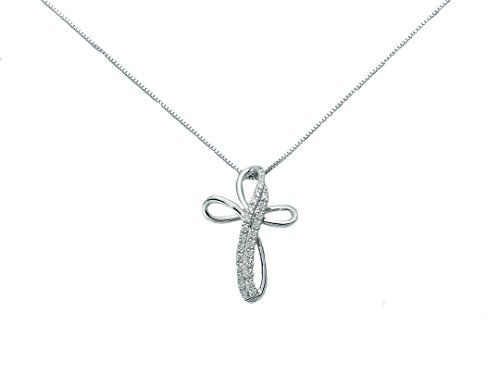  Croce in Oro Bianco e Diamanti \