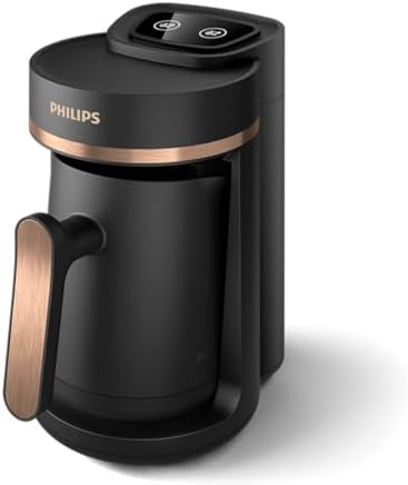 Philips 5000 Serisi Türk Kahvesi Makinesi, Közde Türk Kahvesi Pişirme Fonksiyonu, Kullanımı Kolay Dokunmatik Tuşlar Siyah & Bakır, HDA150/60 - Görsel 1