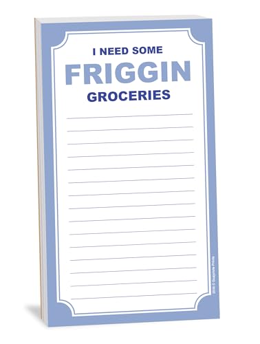 Guajolote Prints Funny Magnetic Grocery List, 4.25 x 7.5 inch, 50 Sheets (Friggin Groceries)
