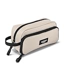 LARKSON Federmäppchen Mädchen & Jungen Beige - Loke - Federtasche mit Zwei Fächern für Schule, Uni & Lehrer - Stiftehalter Etui