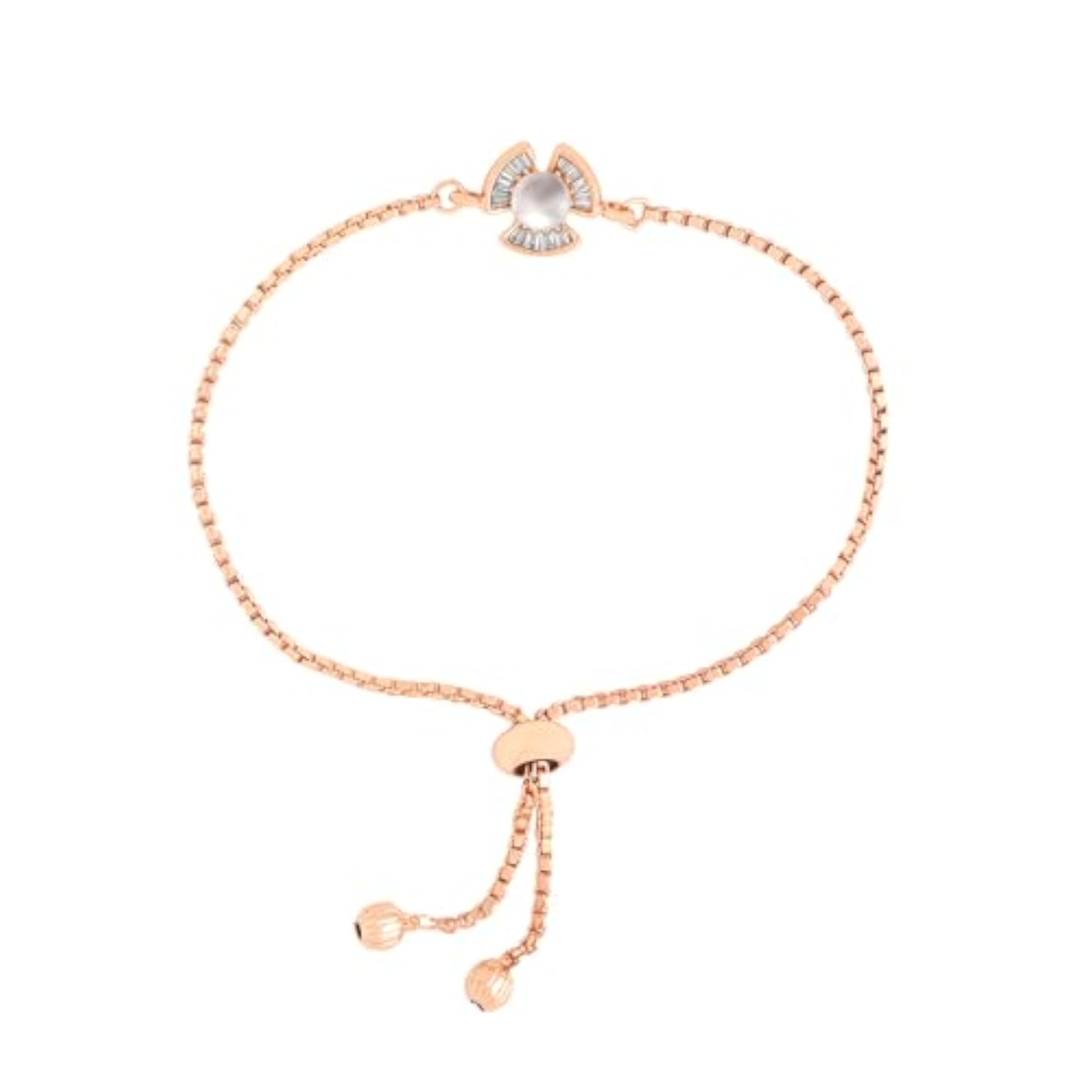 Pearl Bracelet Plated Chain Floral - Anniversary Gift For Wife
