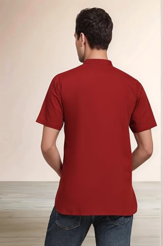 Image of SKAVIJ Men's Cotton Tunic Casual Short Kurta Top Regular Fit