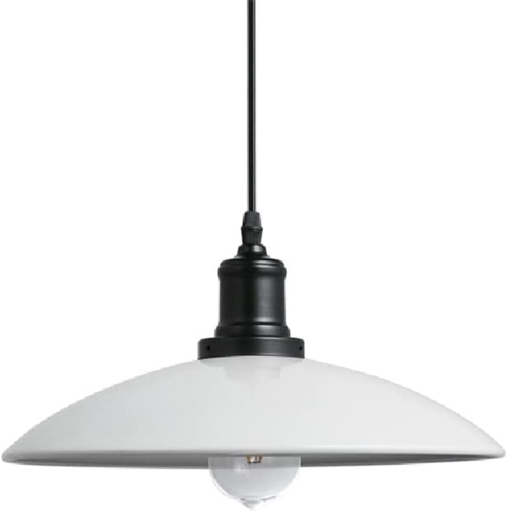 Suspension industrielle blanche luminaire retro E27 salle manger