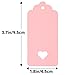 G2PLUS 100PCS Kraft Paper Gift Tags Hollow Heart Wedding Favor Tags with Twine for Mother's Day, Valentine's Day, Birthday Gift Wrap, Baby Shower Favors, DIY Craft Homemade Gifts (Pink)