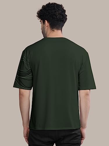 Image of BULLMER Trendy Front and Back Printed Oversized Round Neck T-Shirt for Men - Pack of 2