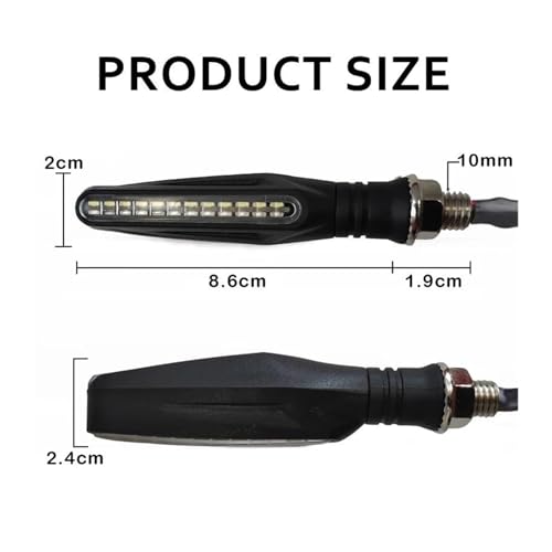 Clignotant de moto LED White feux de course DRL étanches IP68