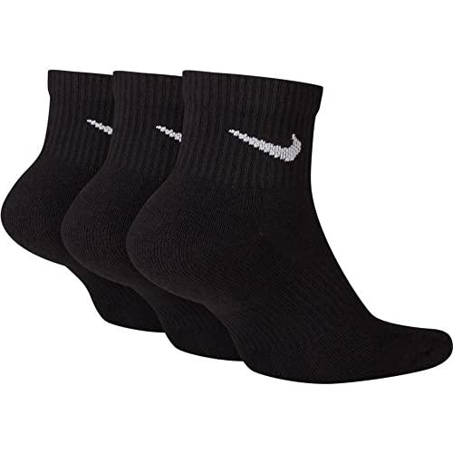 Nike Everyday Plus Cushion Ankle Socks 3-Pair Pack Black/White SM (US 4-6 Big Kid Shoe Size, Women's Shoe 4-6)2