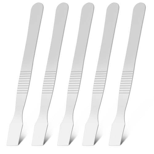 TAHULIK 5Pcs Small Metal Scraper, Label Scraper Tool, Non-Scratch Cleaning for Removing Labels Oil Stains Food in Narrow Spaces and Gaps