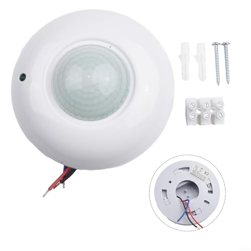 Image of DAZZLEEX PIR Ceiling Occupancy Motion Sensor Light Switch 360 Degree Detection Range Adjustable Time and Lux for Home Office Corridor Lighting Control White(220~240V)