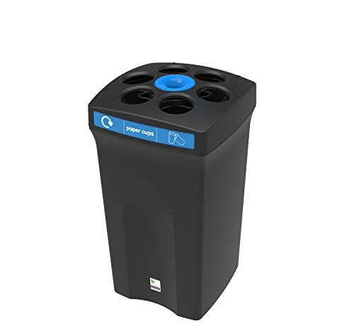 Image of Office Needs Direct Envirocup XL Black Recycling Bin for Disposable Large Paper Cups and Liquids
