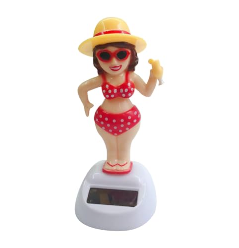 Figura solare a forma di testa oscillante, per auto, divertente bikini da donna, a forma solare, per cruscotto, per auto, giocattolo da danza solare, ideale per davanzale della finestra