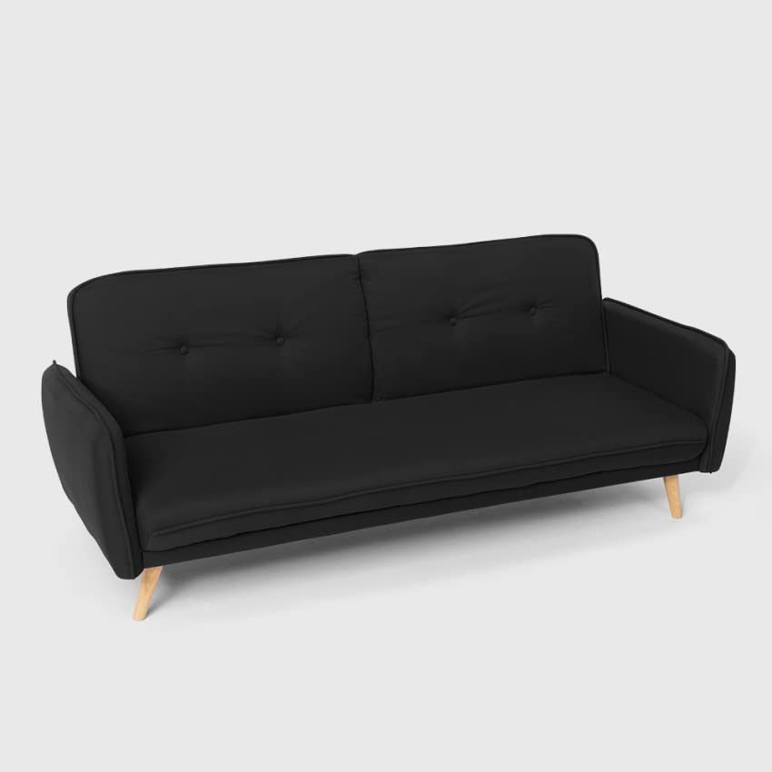 Produce Shop Canapé Convertible 3 Places clic clac Design Nordique en Tissu Merida - Noir