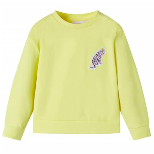 vidaXL Kinder Sweatshirt Pullover Pulli Langarm Rundhalsausschnitt Mädchen Gelb 128