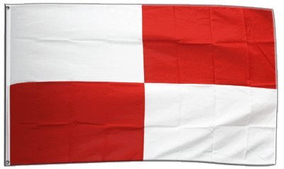 Digni Bandiera Tifosi a Quadri Rossi-Bianchi - 90 x 150 cm Sticker Gratis