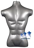 Inflatable Mannequin, Male Torso, Standard Size Silver