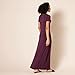 Amazon Essentials Women's Short-Sleeve Maxi Dress, Flowy, Burgundy, X-Small