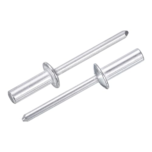 uxcell 100Pcs 3/16" x1/2" Aluminum Closed End Dome-Head Blind Rivets, Grip Closed End Type Blind Rivets for DIY, Sheet Metal, Automotive Repairs, Furniture, and Boat (Silver)