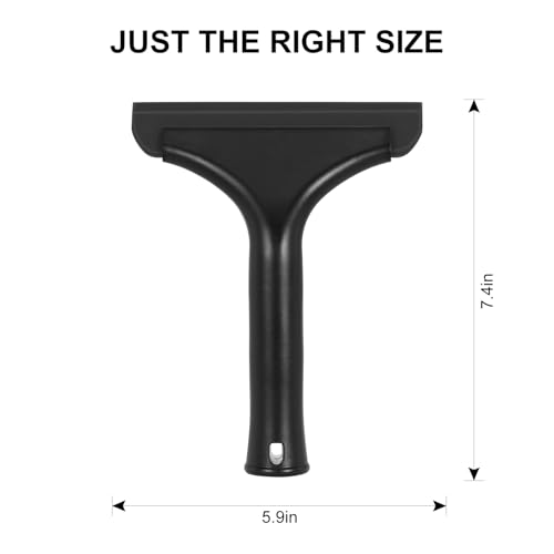 Image of SetSail Shower Squeegee for Glass Doors Small Squeegee for Shower Glass Door Mini Silicone Windshield Squeegee for Car Window, All Black