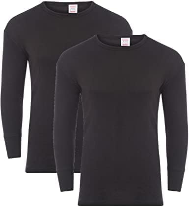 Pack of 2 Men's Thermal Long Sleeve Top, Warm Underwear Baselayer, S M L XL XXL Thermals