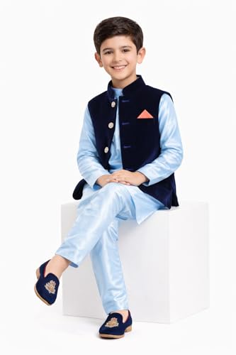 Image of T+D Ethinic Wear Velvet Western Style Sleeveless Half Blazer Fancy Coat Jacket For Kids Boys