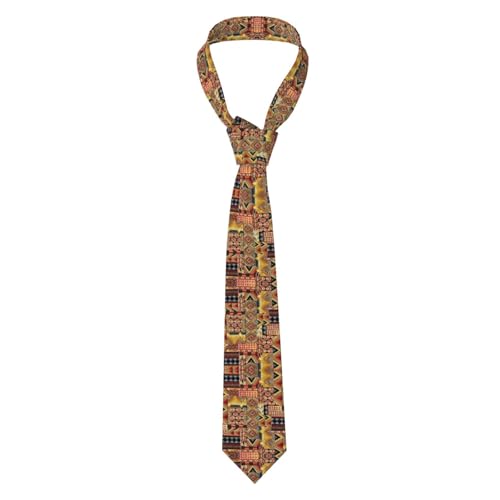 BLWSLC Corbatas de negocios para hombres y adultos, diseño de patchwork africano, diseño de hebilla antideriva, imprescindible para reuniones de negocios